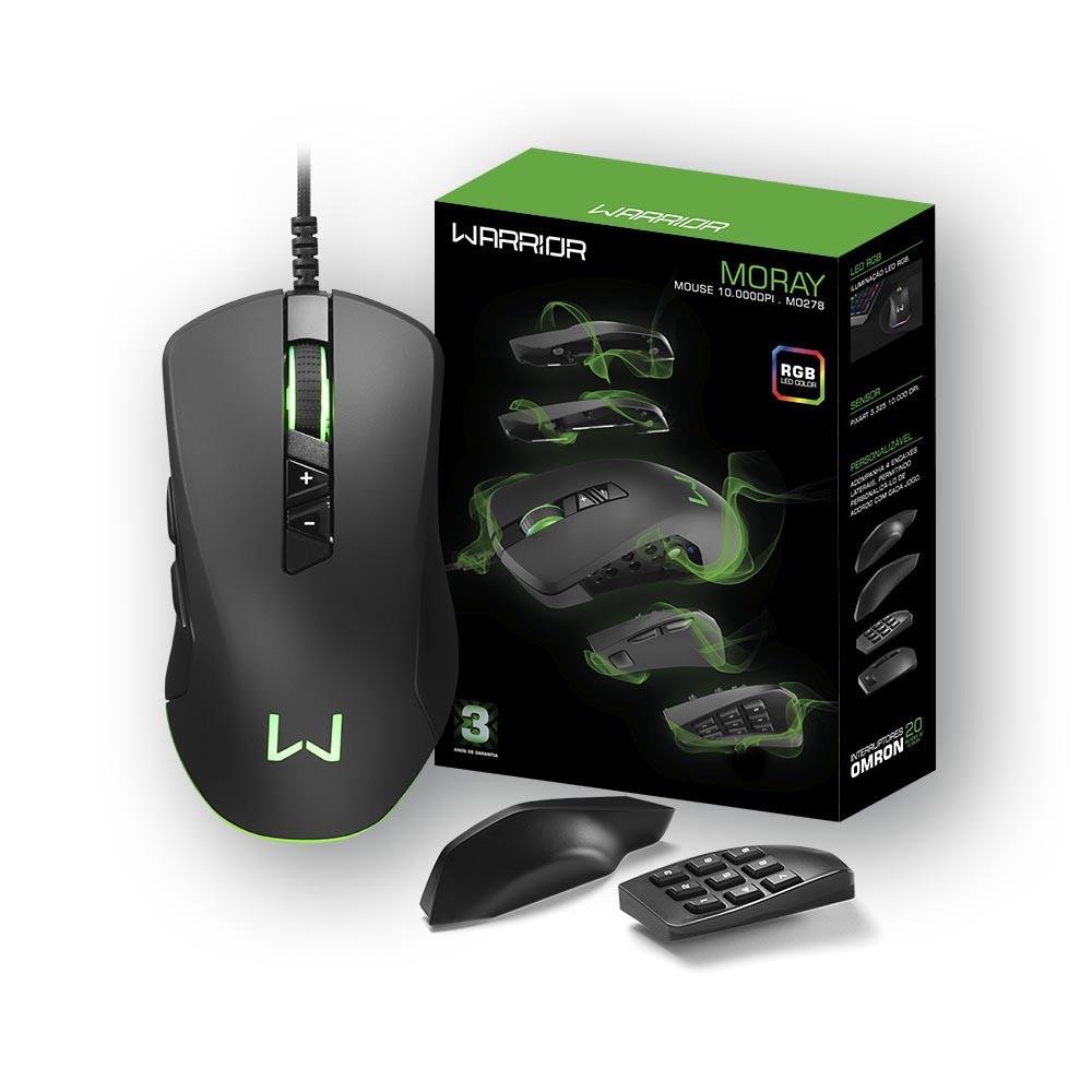 Warrior Moray mouse GAMER RGB 10000DPI PERSONALIZAVEL - MO278