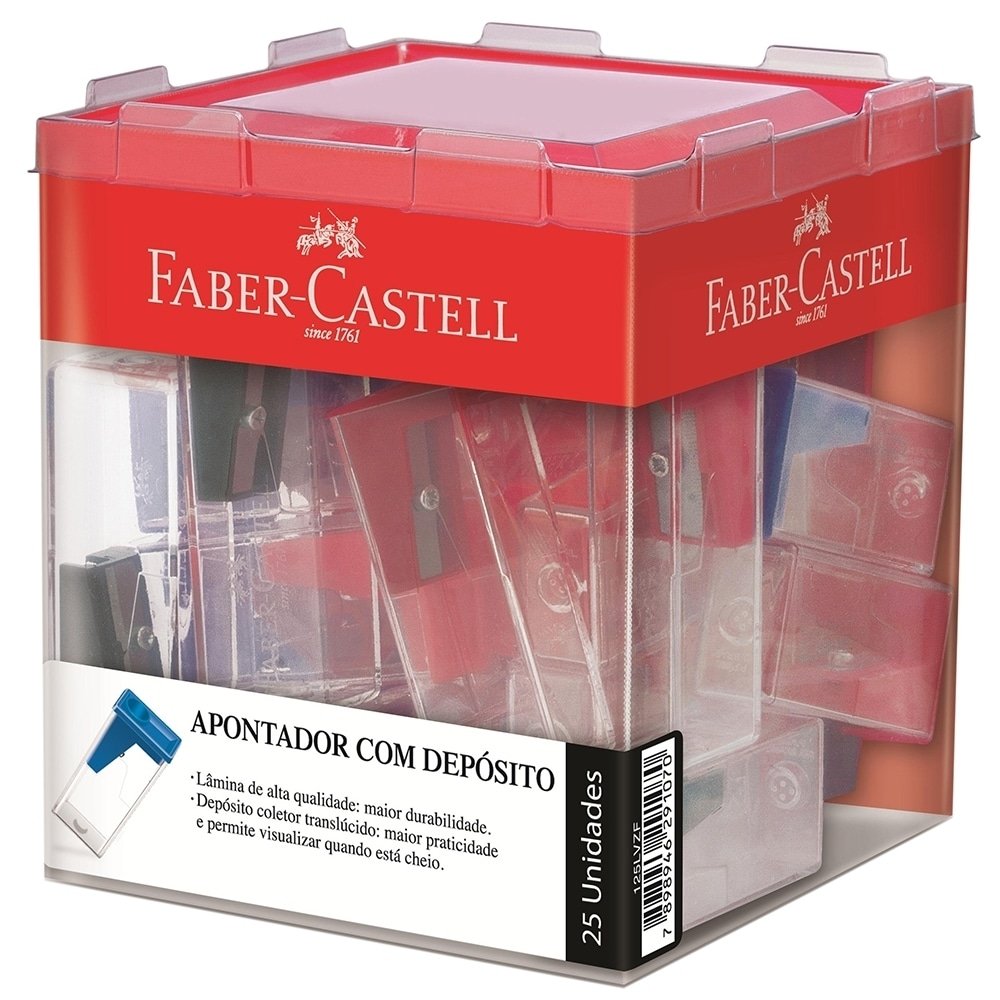 Apontador c/ Depósito Sortido Emb. c/ 25 un. - Faber Castell