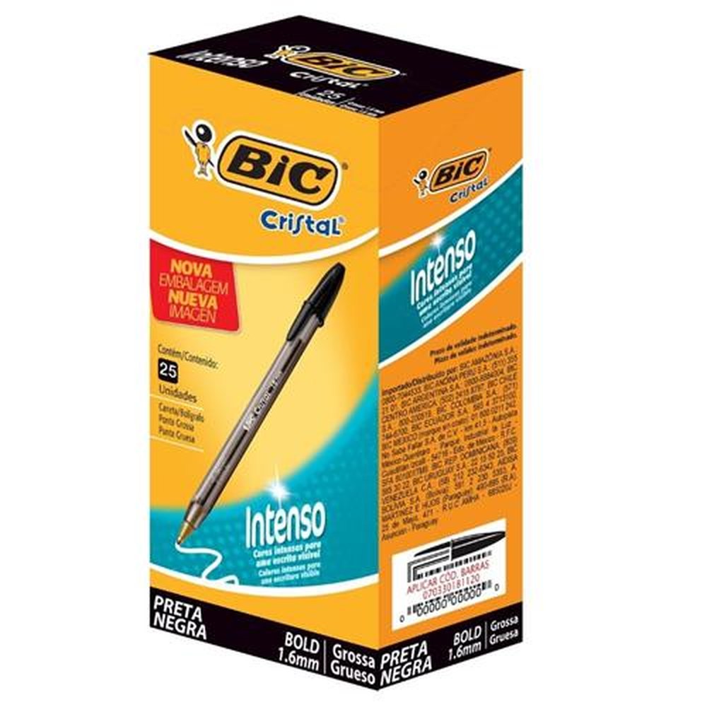 Caneta Esferografica Bic Cristal Intenso 1.6mm Preta
