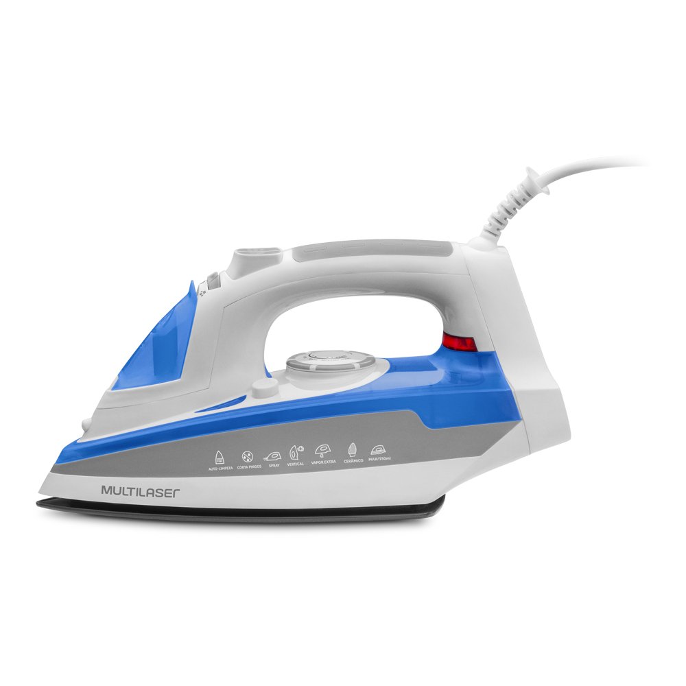 Ferro De Passar Roupa À Vapor Base Ceramica Com Função Corta Pingos 220V Multilaser - HO079