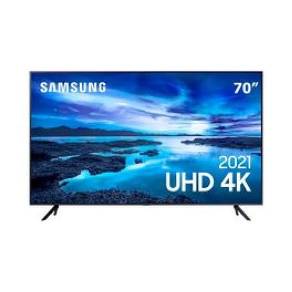 Smart TV 70" UHD 4K Samsung 70AU7700, Processador Crystal 4K, Tela sem limites, Visual Livre de Cabos, Alexa built in, Controle Único