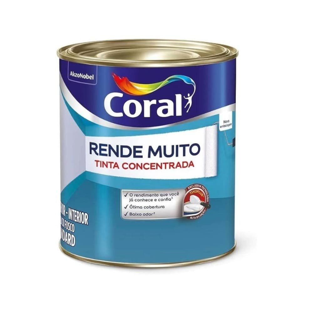 Tinta Acrílica Fosca Coral Rende Muito 900Ml Gelo