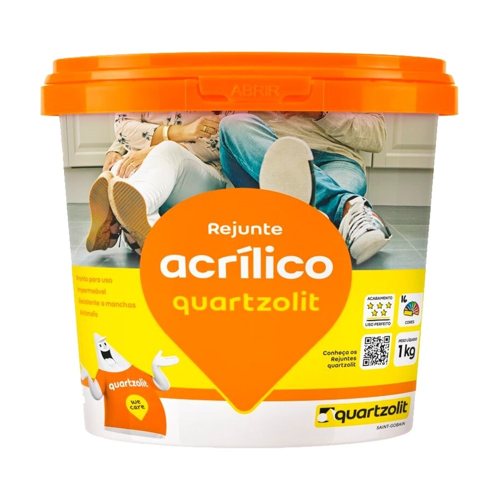 Rejunte Acrílico Quartzolit Cinza Platina 1kg