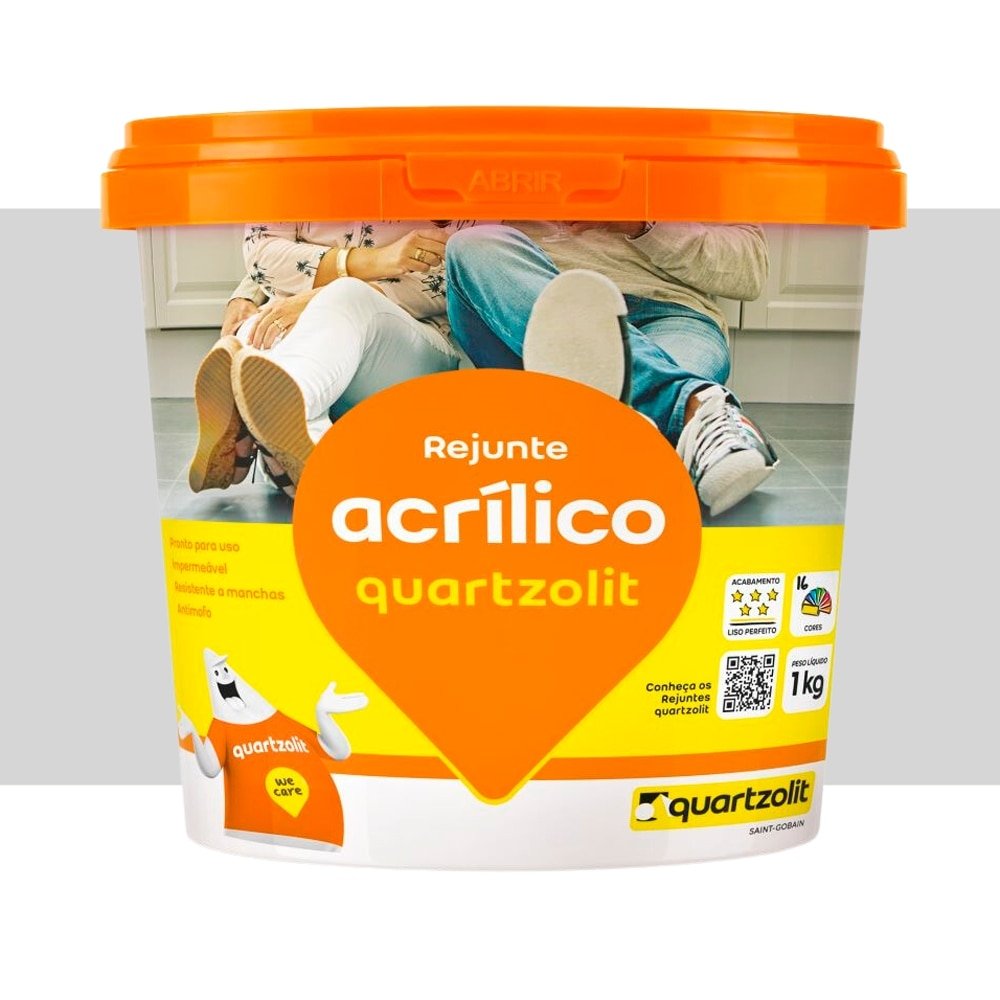 Rejunte Acrílico Quartzolit Cinza Platina 1kg