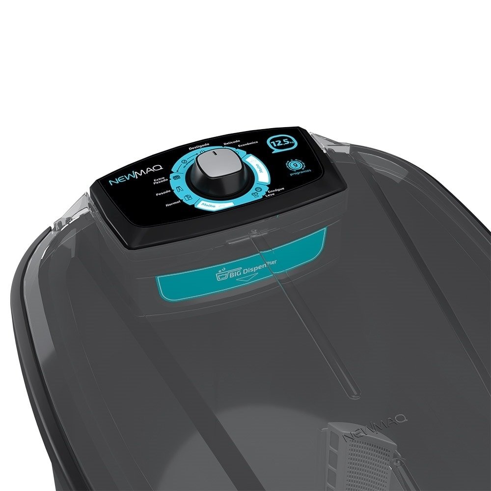 Tanquinho/Máquina de Lavar Roupas Semi-Automática 12,5Kg Newmaq Preta, 110V