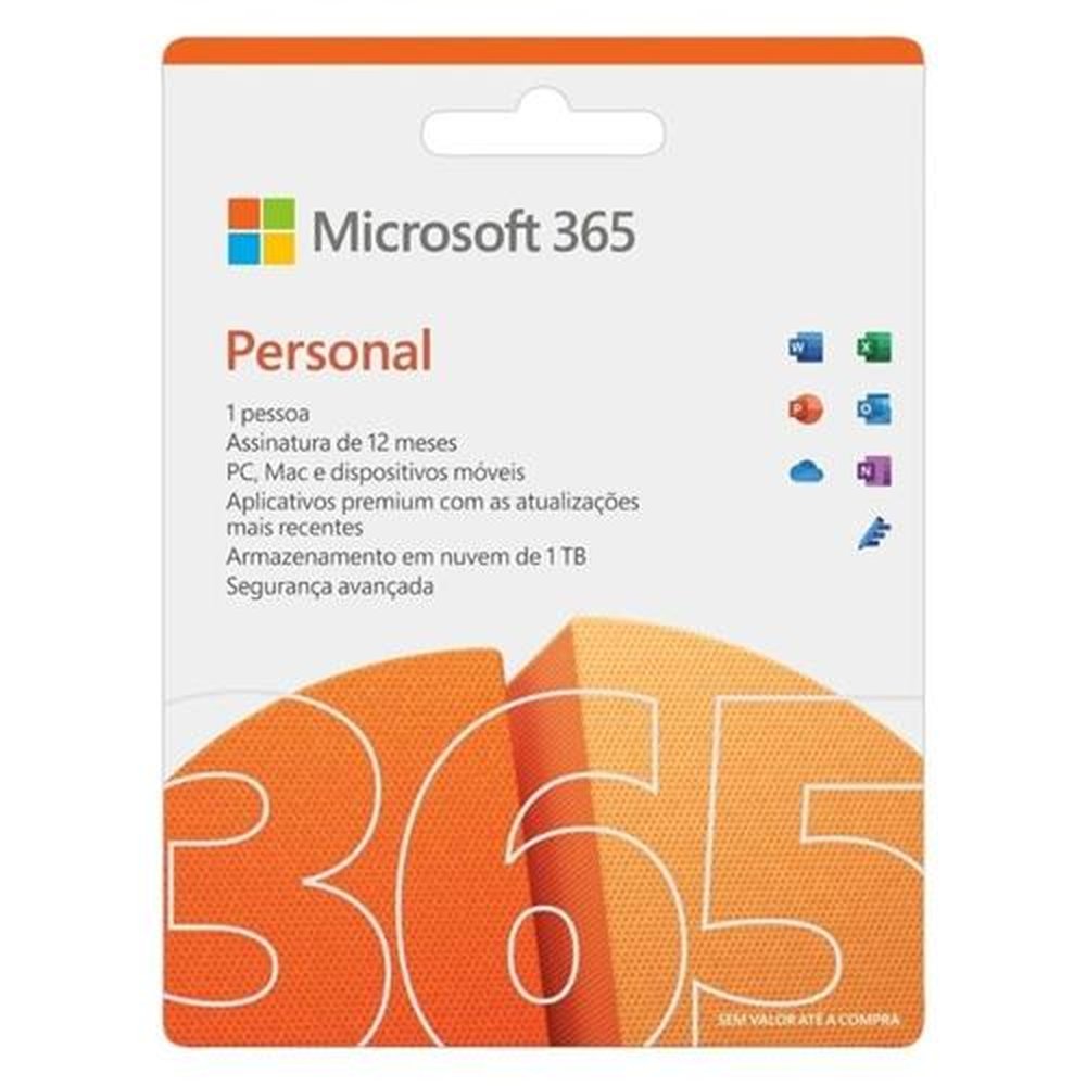 Microsoft Officce 365 Personal 2016 Midia c/ 1 Licença