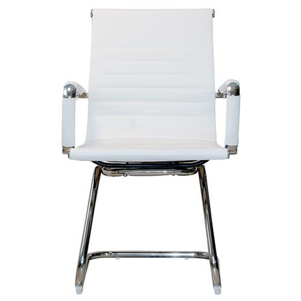 CADEIRA DE APROXIMAÇÃO ESTRUTURA DE AÇO CROMADO BRANCA 4353D