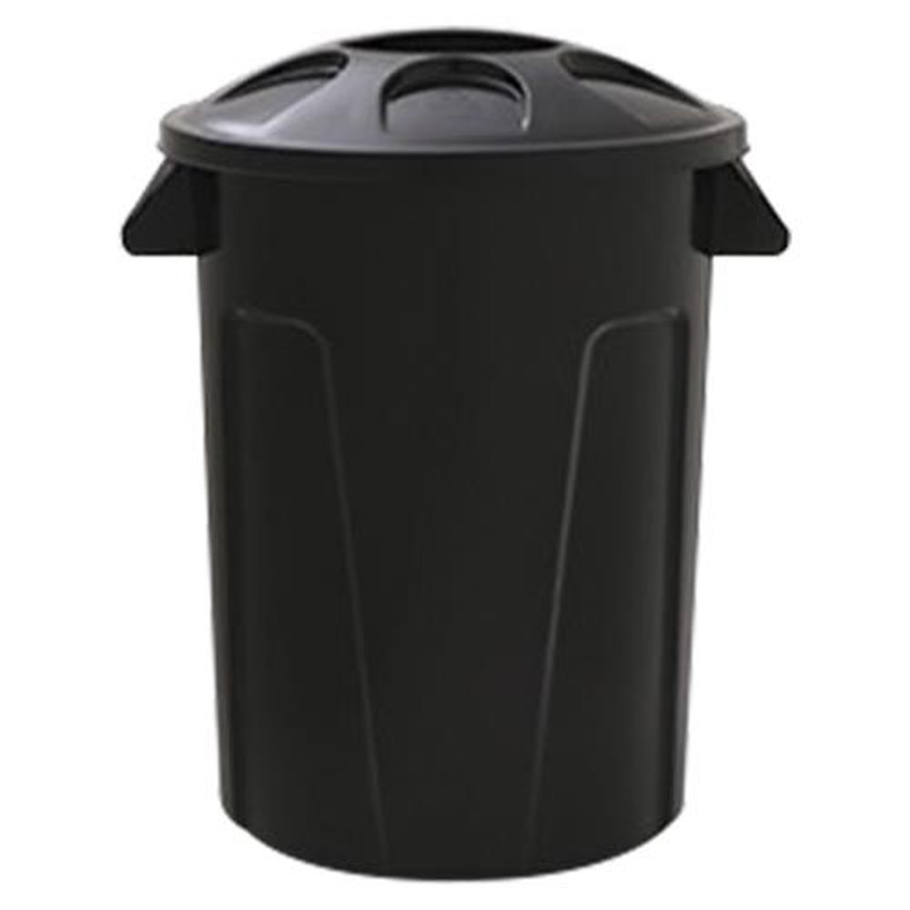 Deposito Plastico 100l Preto Com Tampa Lar Plasticos