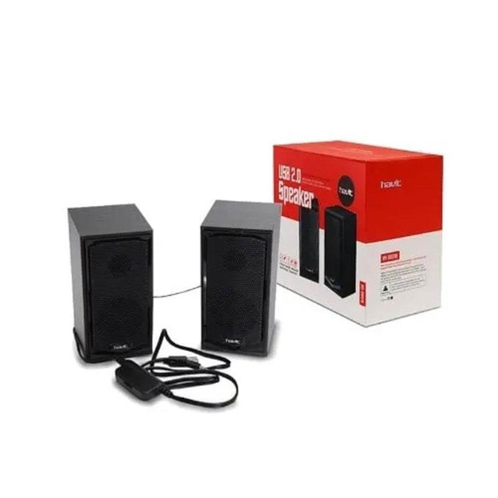 Caixa de Som Havit 2.0 Usb e 3.5mm HV-SK518 Preta