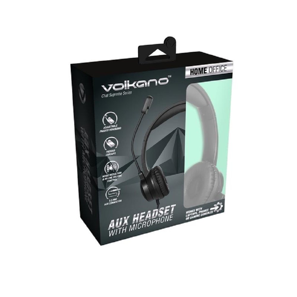 Headset Office Volkano Stereo Usb Preto VK-6521-BK