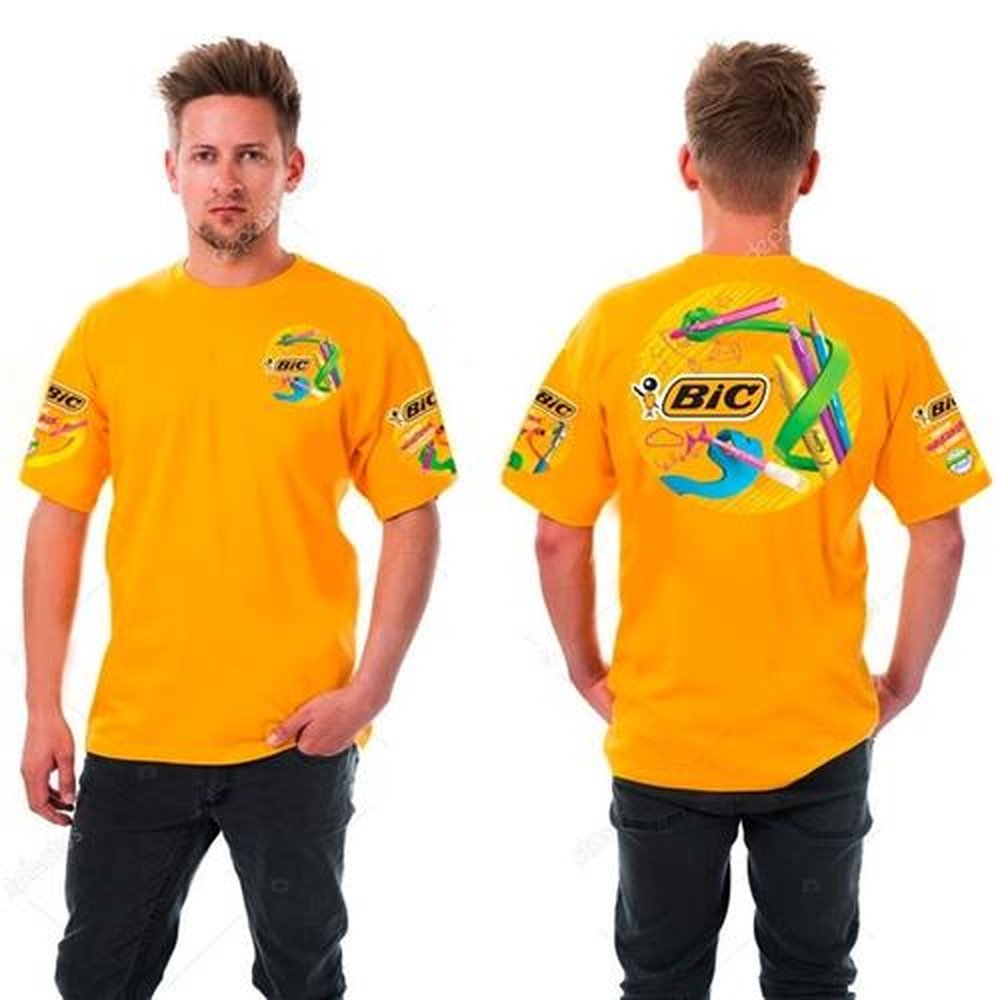 Camiseta Bic Promocional Laranja | Martins Atacado
