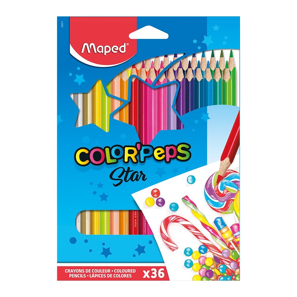 Lápis De Cor Maped 36 Cores Color Peps Embalagem com 4 Unidades