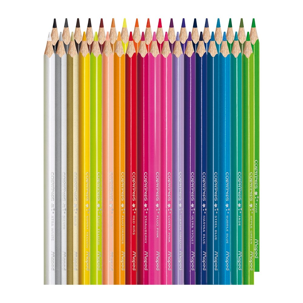 Lápis De Cor Maped 36 Cores Color Peps Embalagem com 4 Unidades