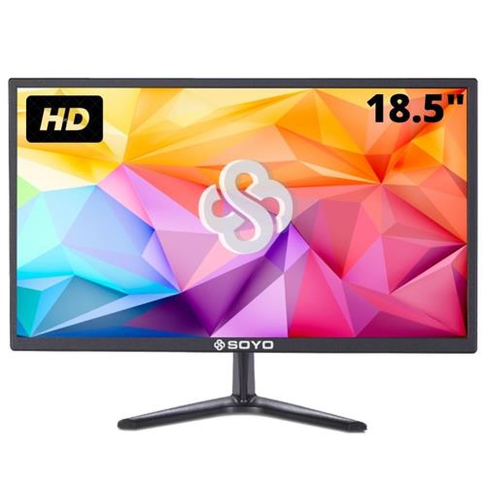Monitor 18.5" Led HD, Alta Resolução, VGA + HMI + Vesa - Soyo