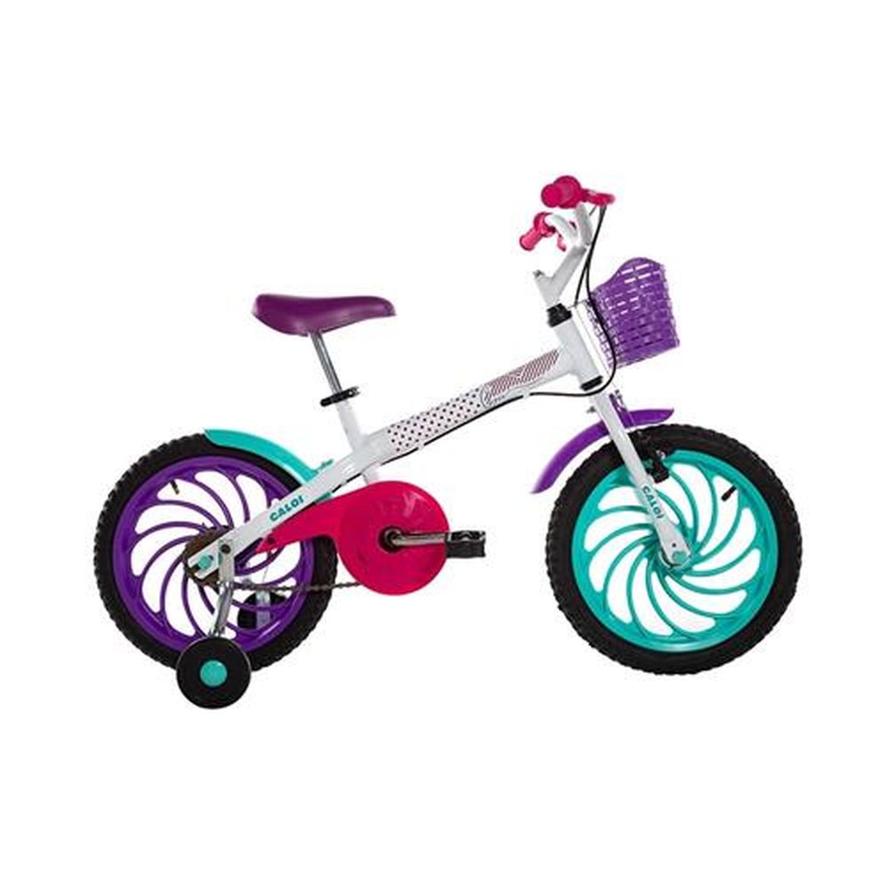 Bicicleta Infantil Caloi Ceci Aro 16, Freio Cantilever/Tambor, Branco com Cesto