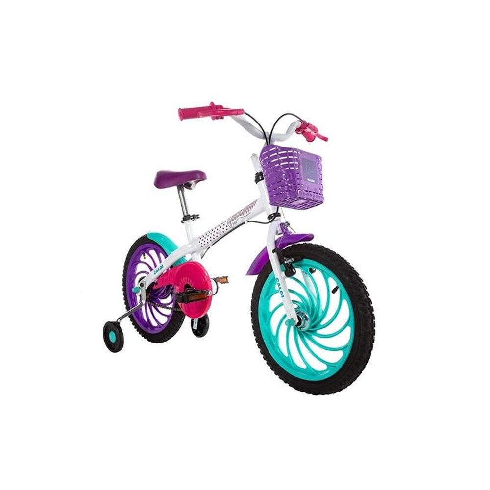 Bicicleta Infantil Caloi Ceci Aro 16, Freio Cantilever/Tambor, Branco com Cesto