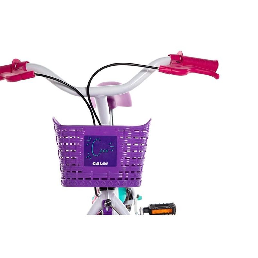 Bicicleta Infantil Caloi Ceci Aro 16, Freio Cantilever/Tambor, Branco com Cesto