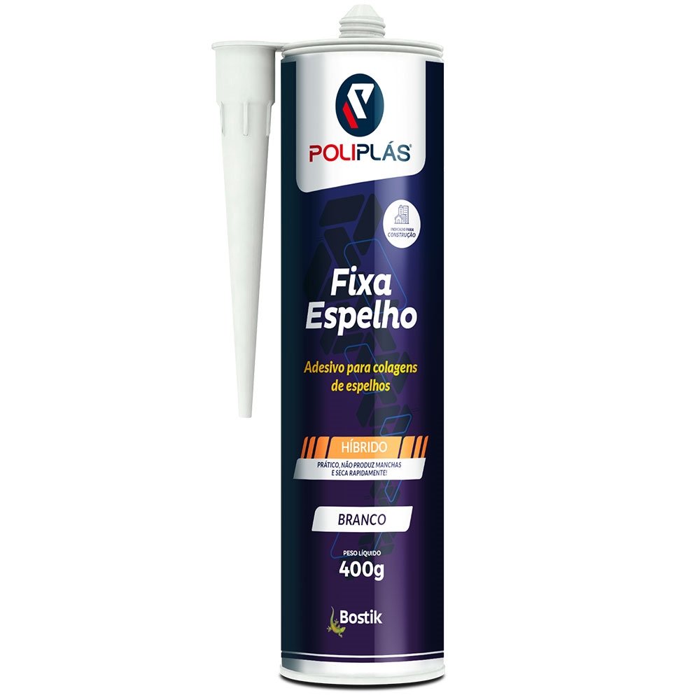 Adesivo Poliplás Fixa Espelho Branco 400g