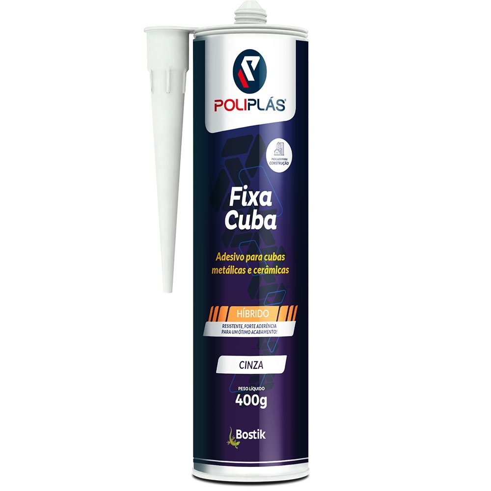Adesivo Poliplás Fixa Cuba Cinza 400g