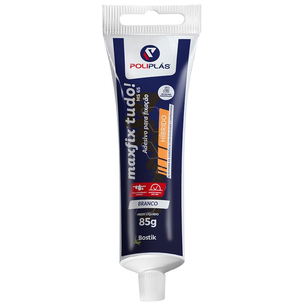 Adesivo Poliplás Maxfix Fixa Tudo Branco 85g - Embalagem com 24 Unidades