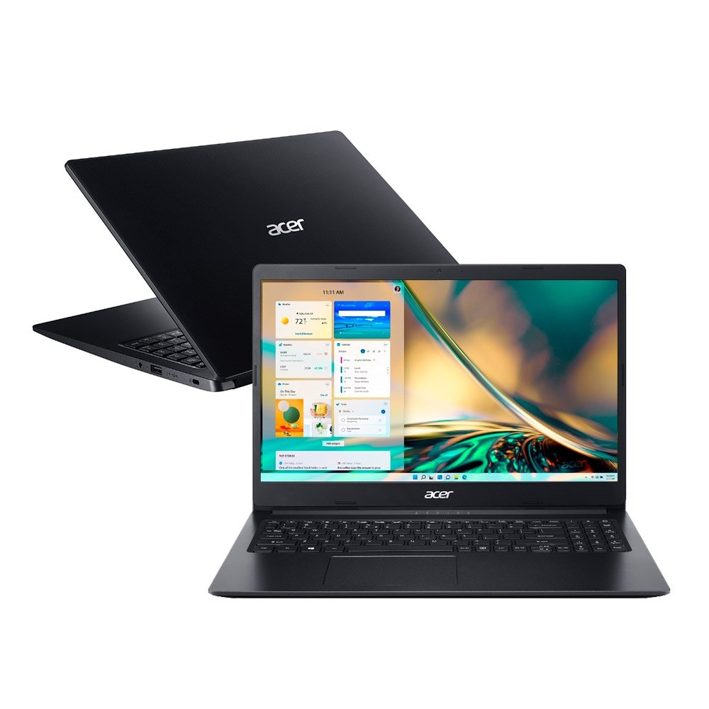 Notebook Acer Aspire 3, Tela de 15.6", Intel Celeron N4020, Windows 11, SSD 128GB, 4GB RAM, Preto