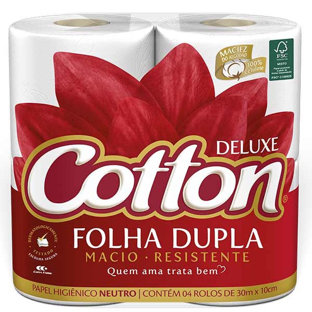 Papel Higienico Cotton 4X30m Neutro