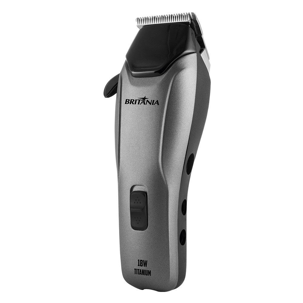 Cortador de Cabelo Britânia BCR18T, 18W, 9 Acessórios, Titanium, 220V