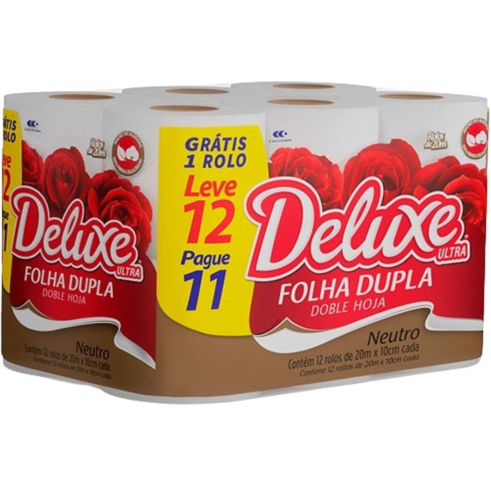 Papel Higiênico Deluxe 20M Fardo 12 Unidades - Leve 12 E Pague 11
