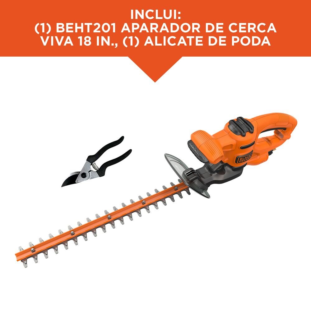 Aparador Cerca Viva 18" Com Alicate de Poda Black+Decker 220V BEHT201KB2