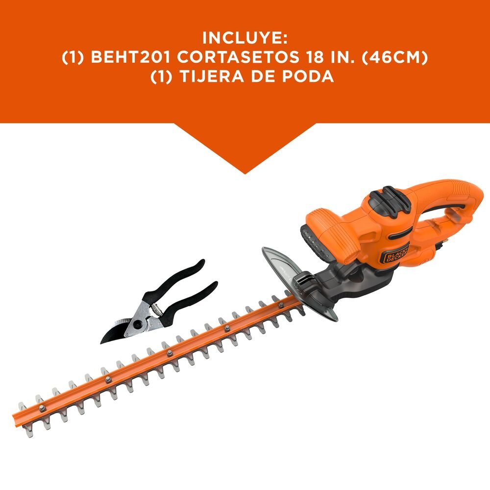 Aparador Cerca Viva 18" Com Alicate de Poda Black+Decker 220V BEHT201KB2
