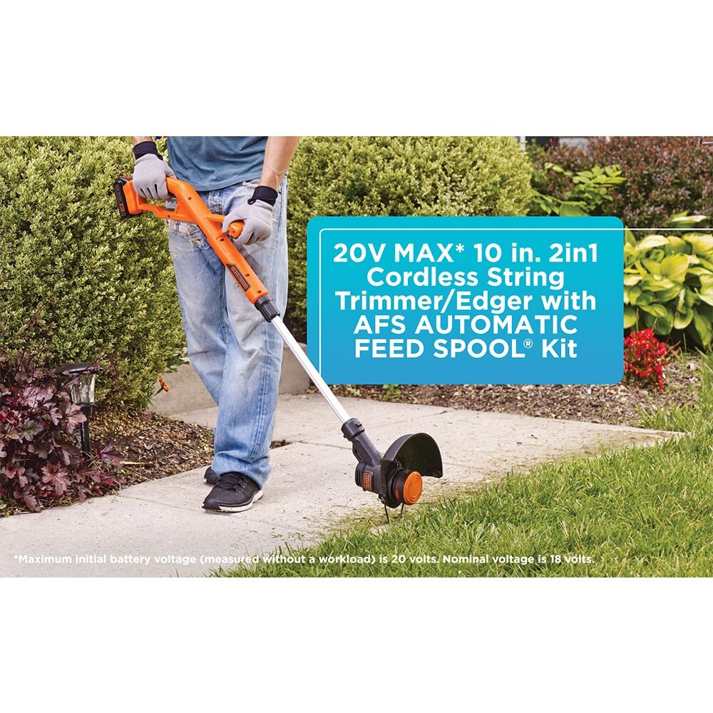 Aparador de Grama 10" - 254mm Sem Fio 20V Bateria Litio-Ion Black+Decker LST201BR