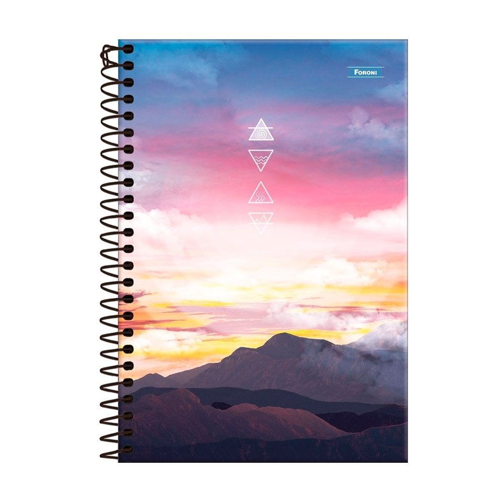 Caderno Espiral Foroni Universitário Capa Dura 4 Elementos 10 Matérias 160 Folhas - Embalagem com 4 Unidades