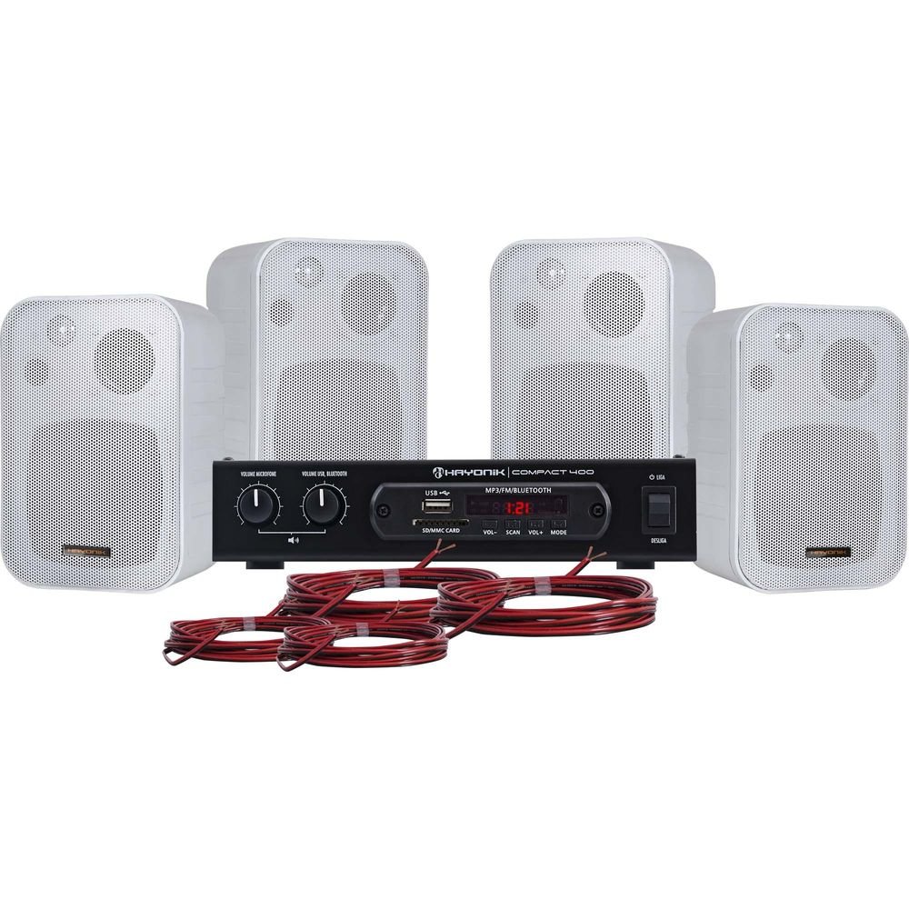 Kit Som Ambiente 400W Musical Ambience 4000 Branco Hayonik