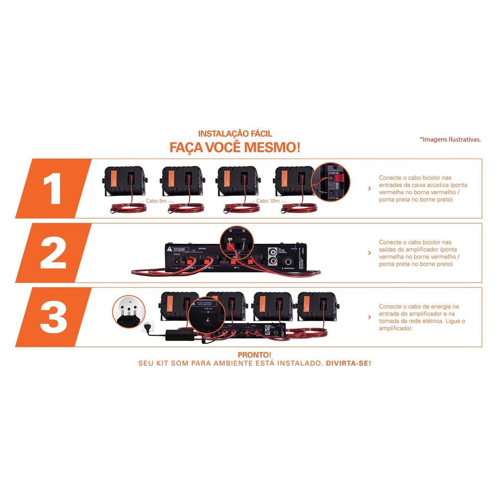 Kit Som Ambiente 400W Musical Ambience 4000 Branco Hayonik