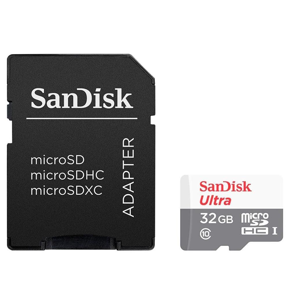 Cartão de Memória Sandisk 32GB Ultra com Adaptador - SDSQUNR-032G-GN3MA