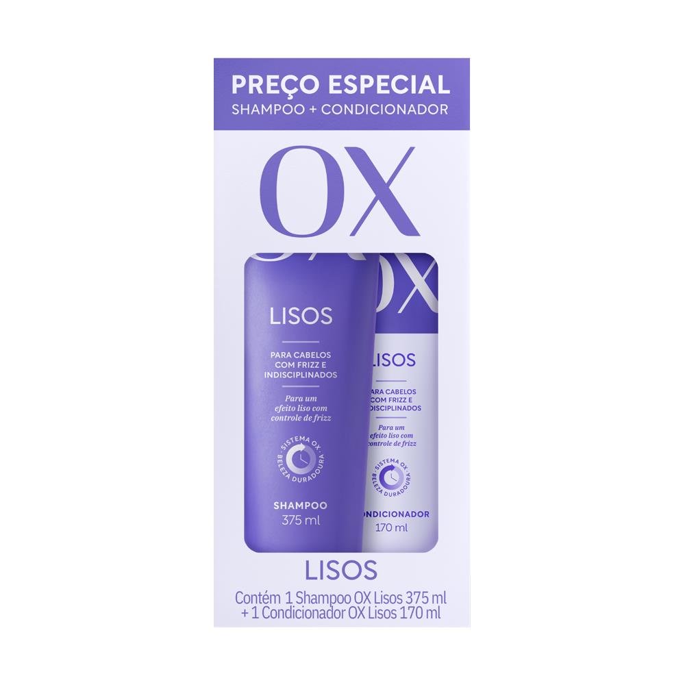 Shampoo 375ml e Condicionador 170ml Promopack Ox Lisos
