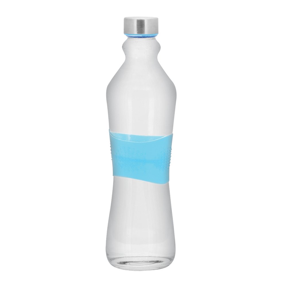 Garrafa Vidro Grip Color Silicone 500ml