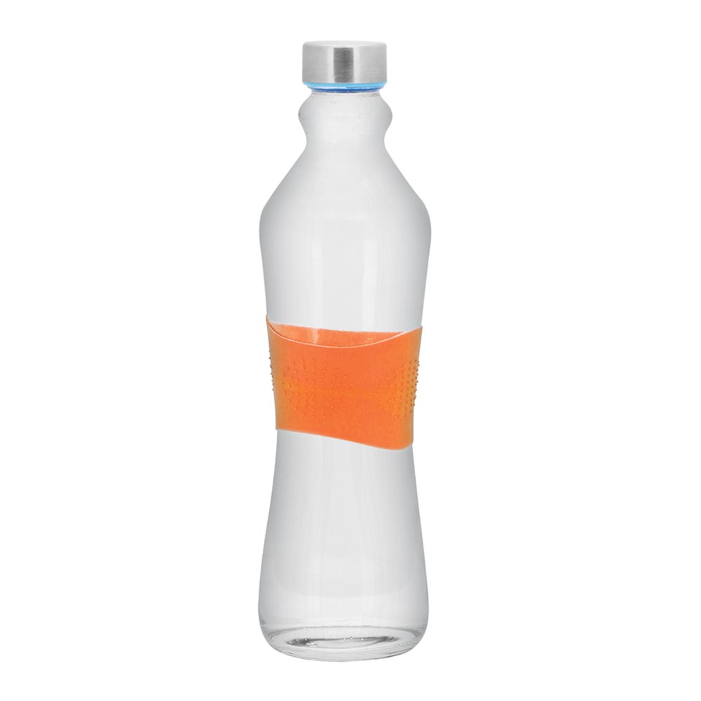 Garrafa Vidro Grip Color Silicone 500ml