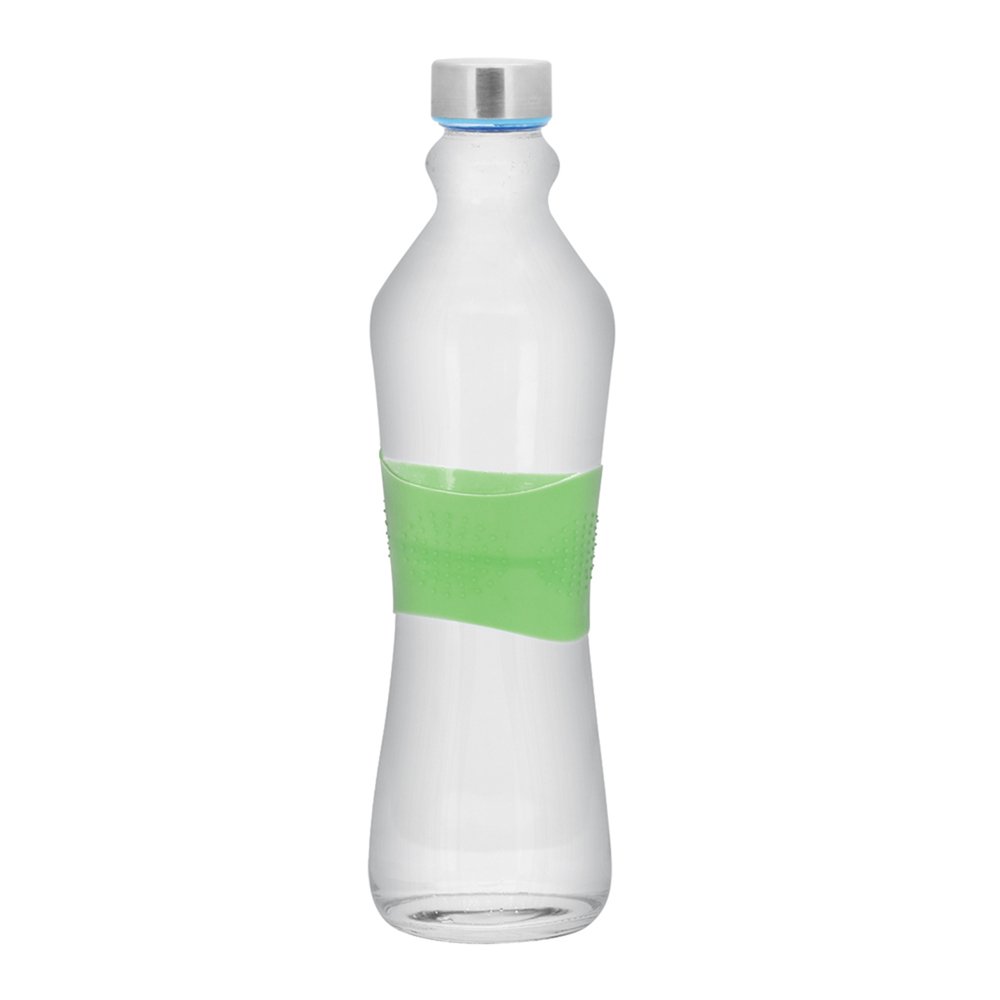 Garrafa Vidro Grip Color Silicone 500ml