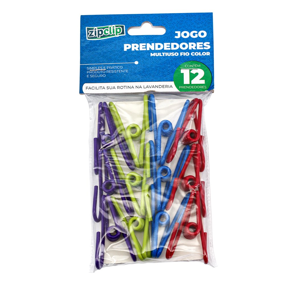Prendedor Multiuso Ferro Colorido 12 Peças