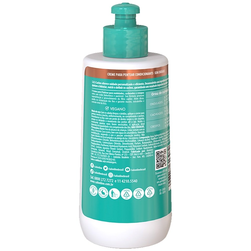 Creme para Pentear Salon Line SOS Ácido Hialurônico 300ml