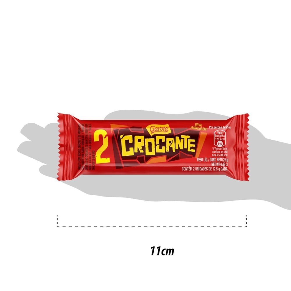 Chocolate Garoto Crocante 25g - Embalagem com 30 Unidades