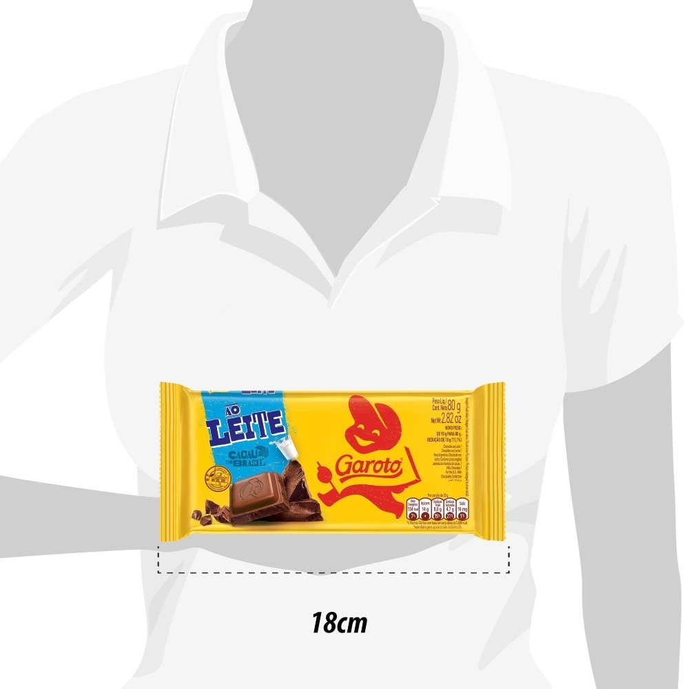 Chocolate Ao Leite Garoto 80g - Embalagem com 16 Unidades