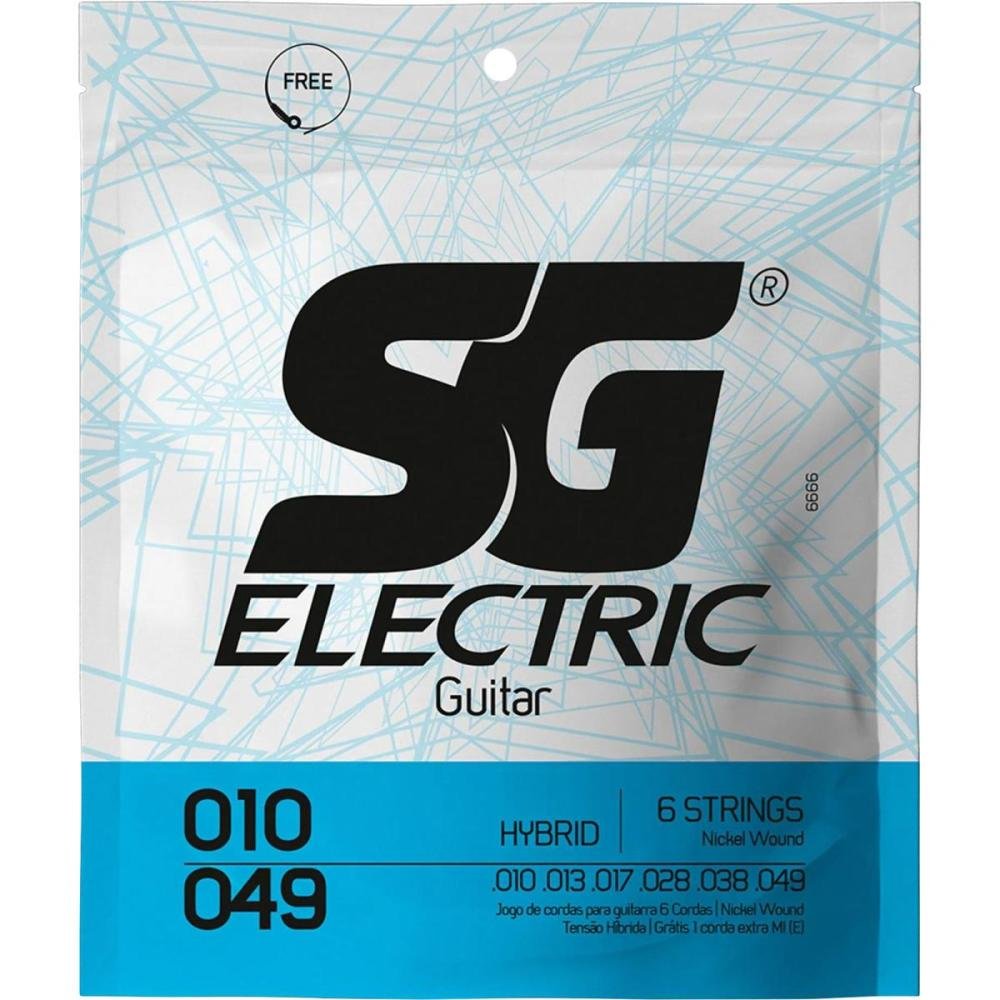 Encordoamento Para Guitarra .010 Light Hybrid Sg Un.Venda: Pc/1