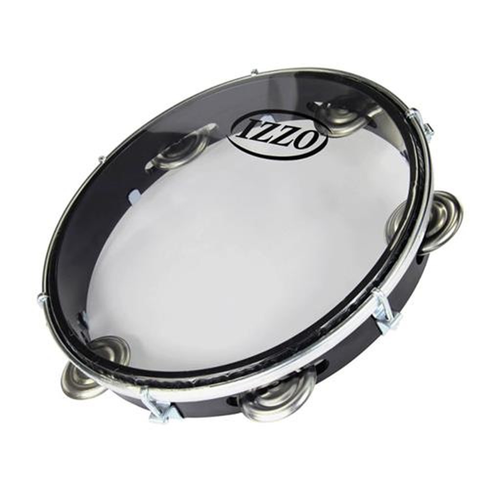 Pandeiro 10 Polegadas ABS Preto com Ferragem Preta - IZZO