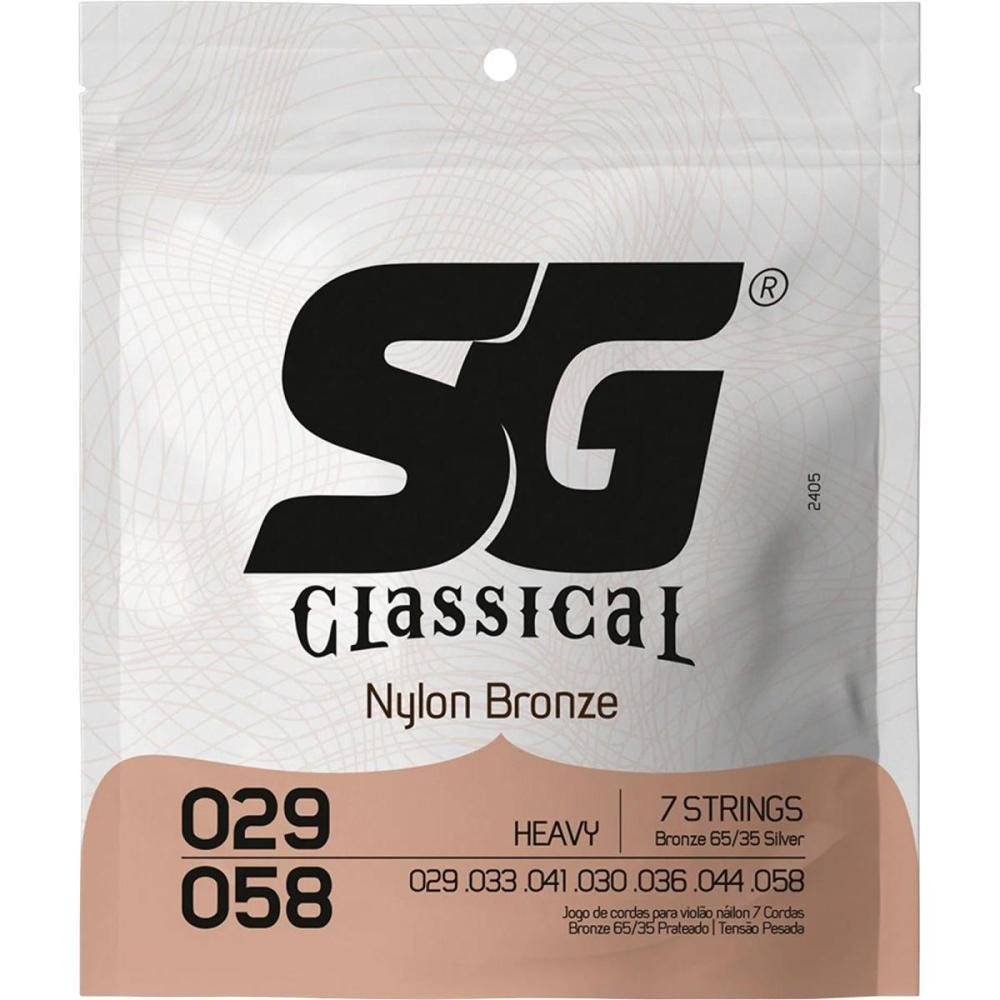 Encordoamento Para Violão Nylon 7 Cordas 0.29 Heavy Sg Un.Venda: Pc/1