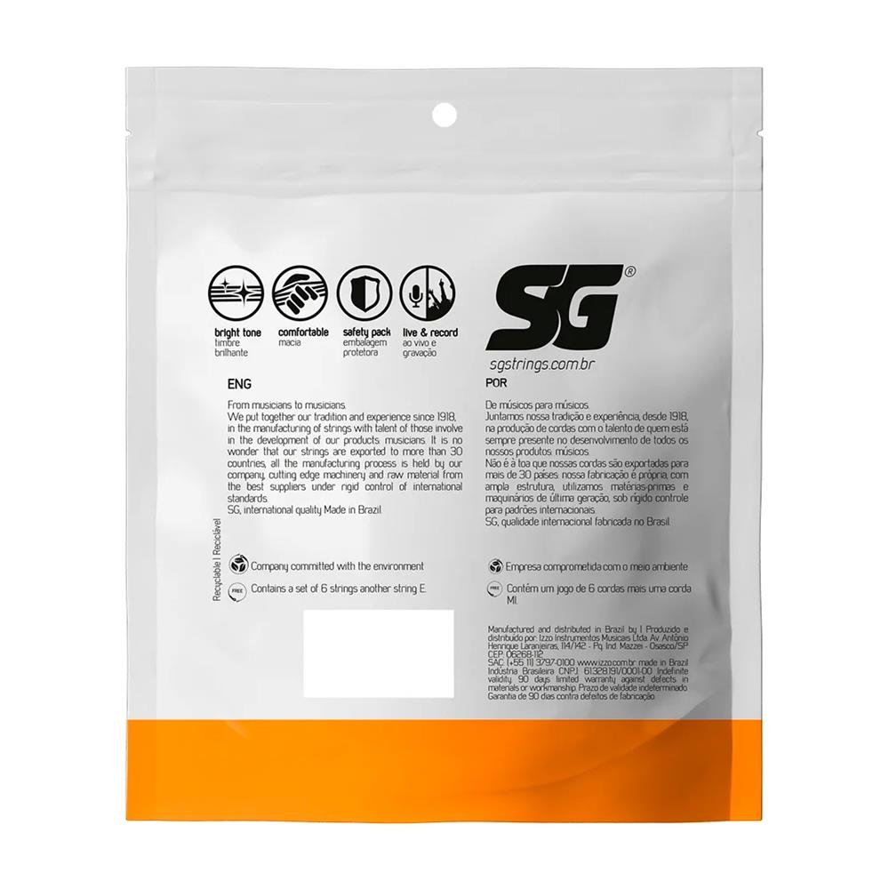Encordoamento para Violão em Aço .009 Extra Light Bronze 85/15 São Gonçalo