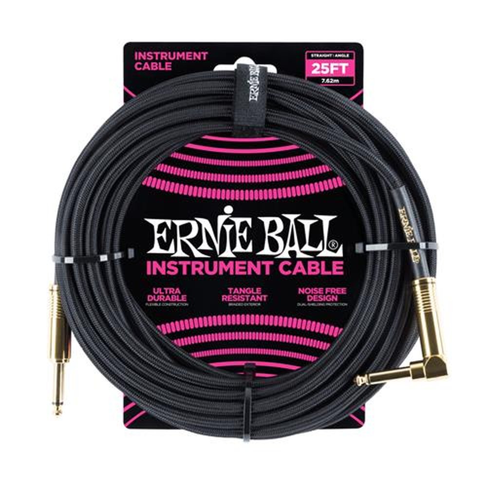 Cabo para Instrumento 25 Reto / L Preto P06058 - ERNIE BALL