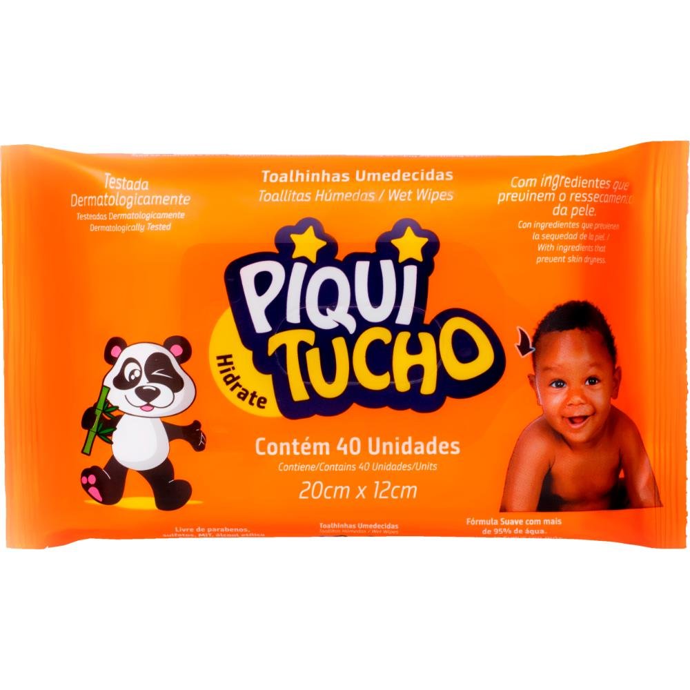 Toalhinhas Umedecidas Piquitucho Hidratante 40Un