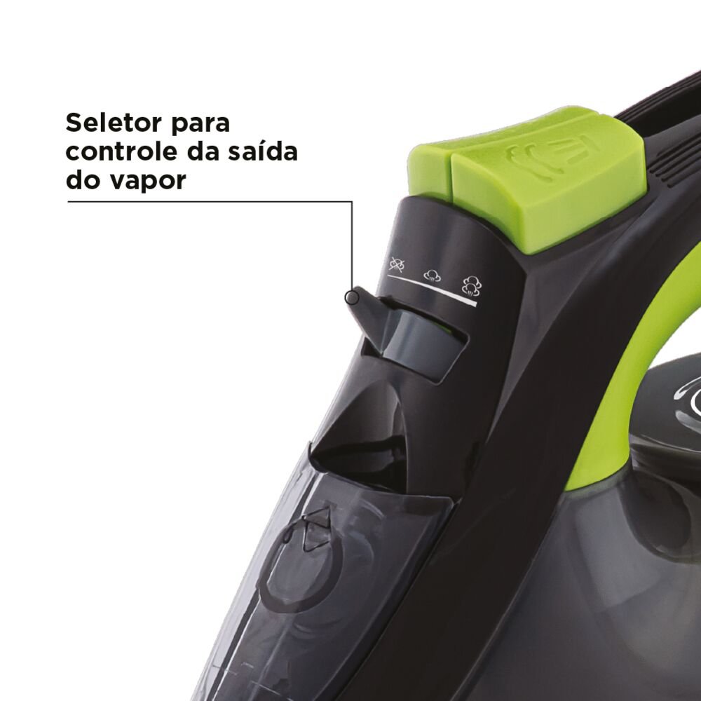 Ferro a Vapor e Seco Base Antiaderente Ceramic Gliss Antigotejamento Spray Vapor Extra e Vertical Black+Decker FX2700BR 127V